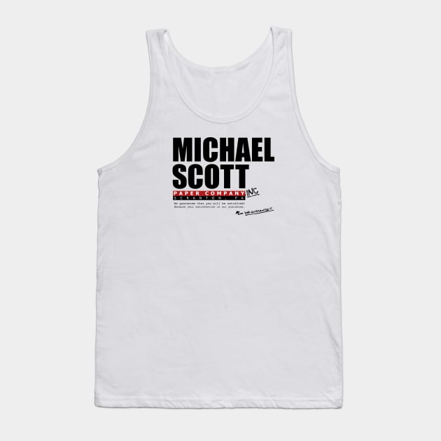 Michael Scott Paper Company - Dunder Mifflin - The Office Parody Tank Top by WFDJ